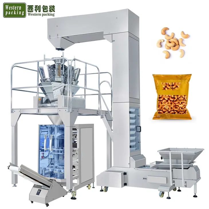 Cashewnötter Fyllning Förpackningsmaskin Kväve